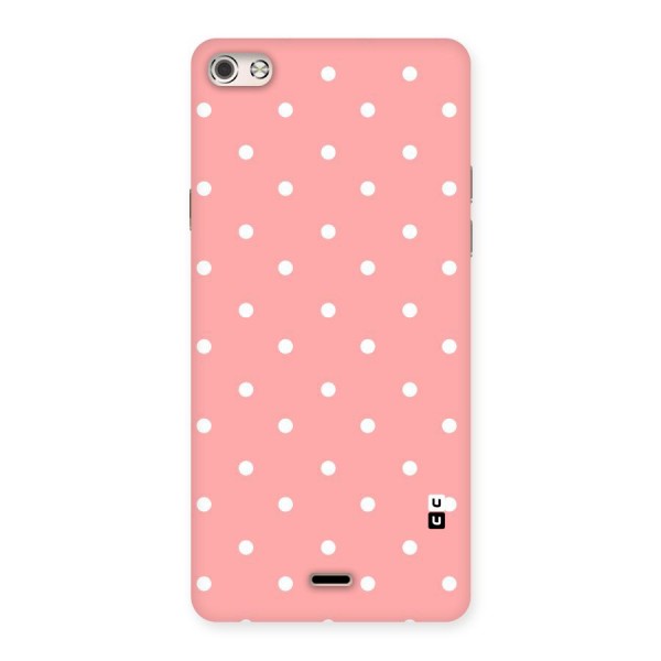 Peach Polka Pattern Back Case for Micromax Canvas Silver 5