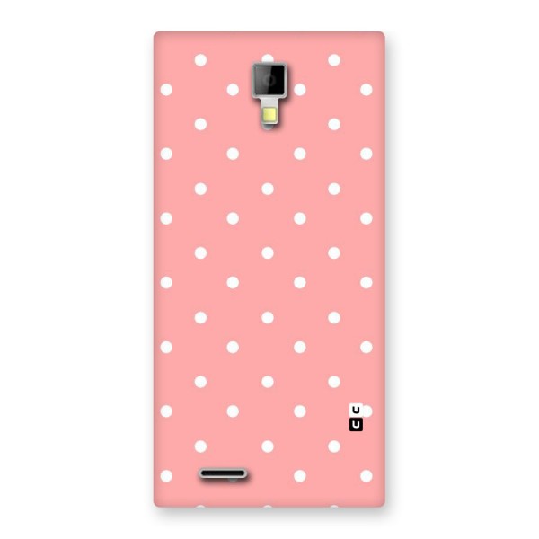 Peach Polka Pattern Back Case for Micromax Canvas Xpress A99