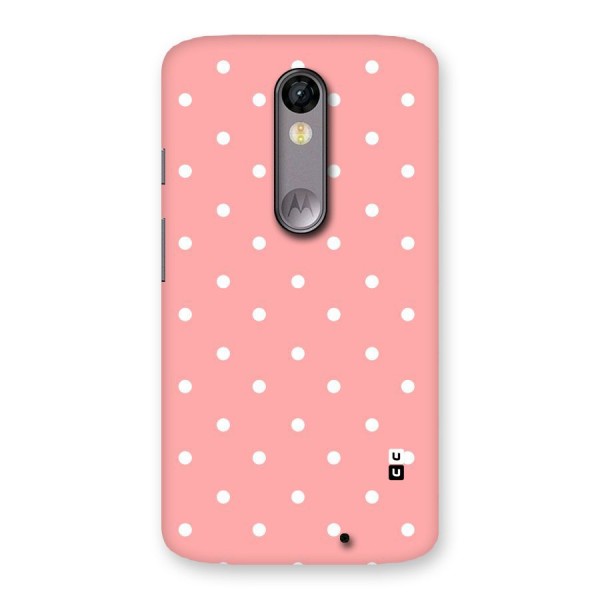Peach Polka Pattern Back Case for Moto X Force