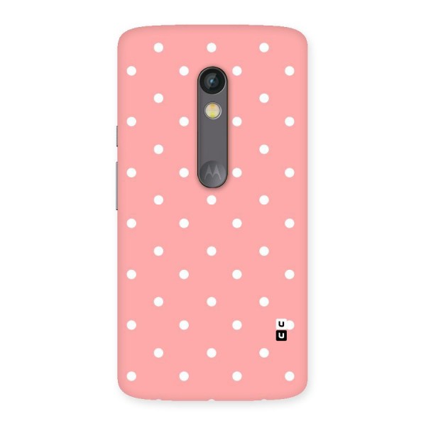 Peach Polka Pattern Back Case for Moto X Play
