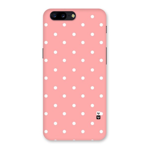 Peach Polka Pattern Back Case for OnePlus 5