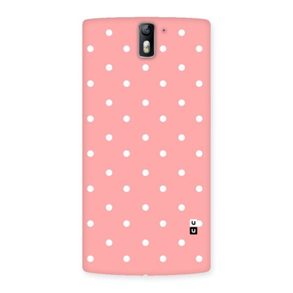Peach Polka Pattern Back Case for One Plus One