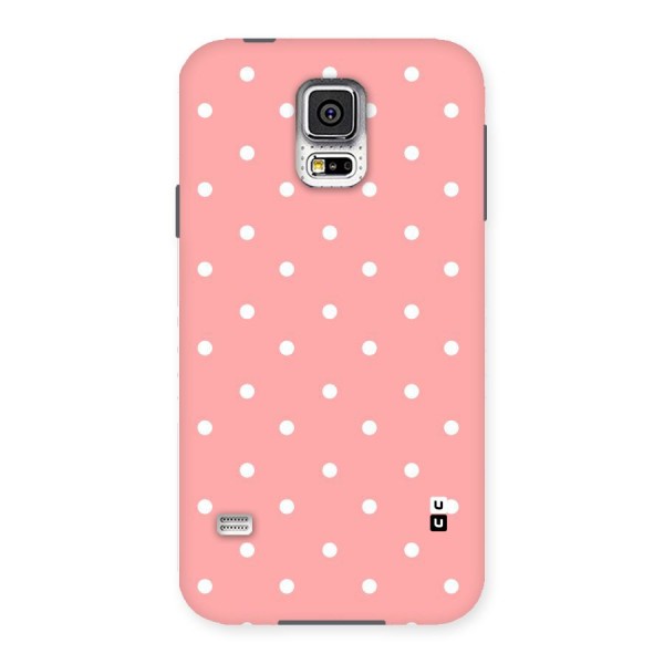 Peach Polka Pattern Back Case for Samsung Galaxy S5