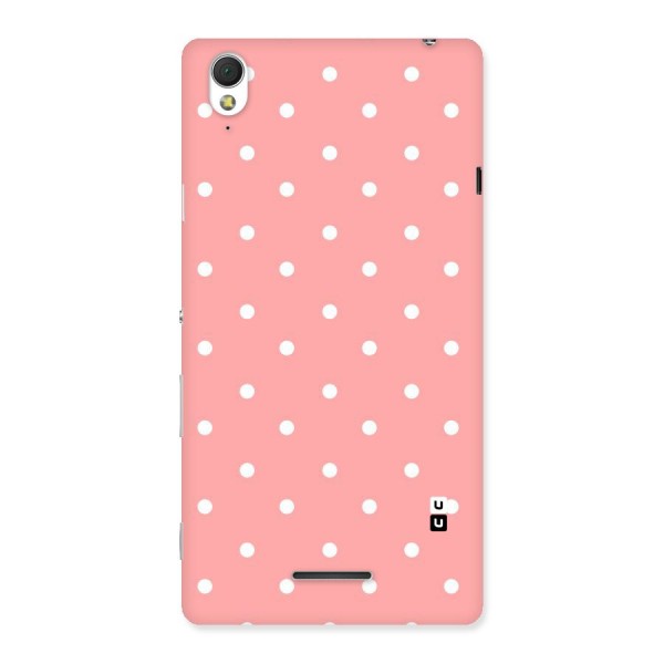 Peach Polka Pattern Back Case for Sony Xperia T3