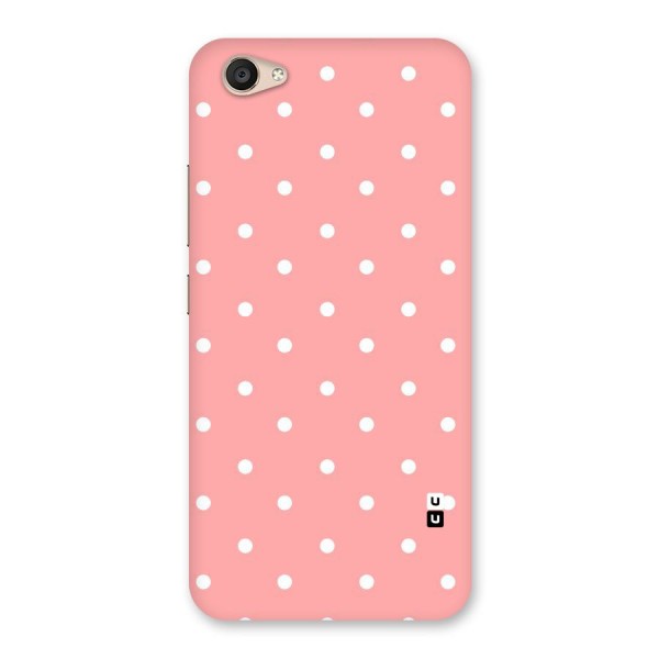 Peach Polka Pattern Back Case for Vivo V5 Plus