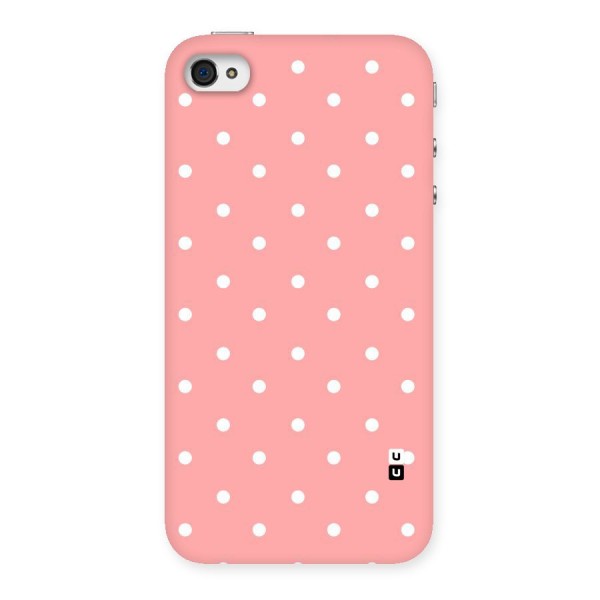 Peach Polka Pattern Back Case for iPhone 4 4s