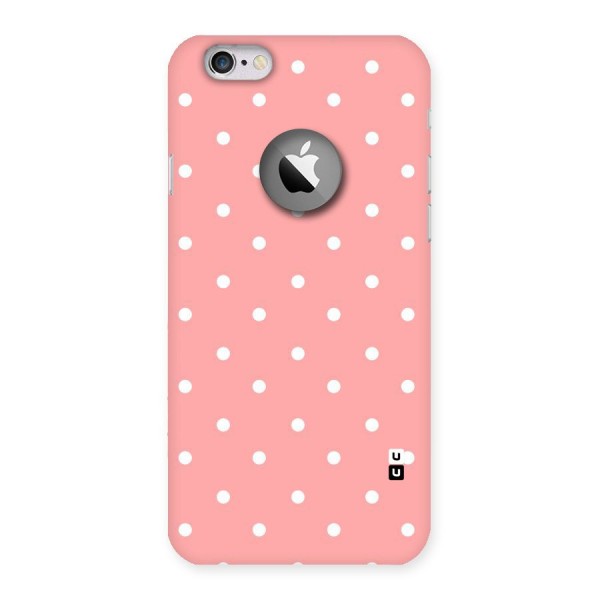 Peach Polka Pattern Back Case for iPhone 6 Logo Cut