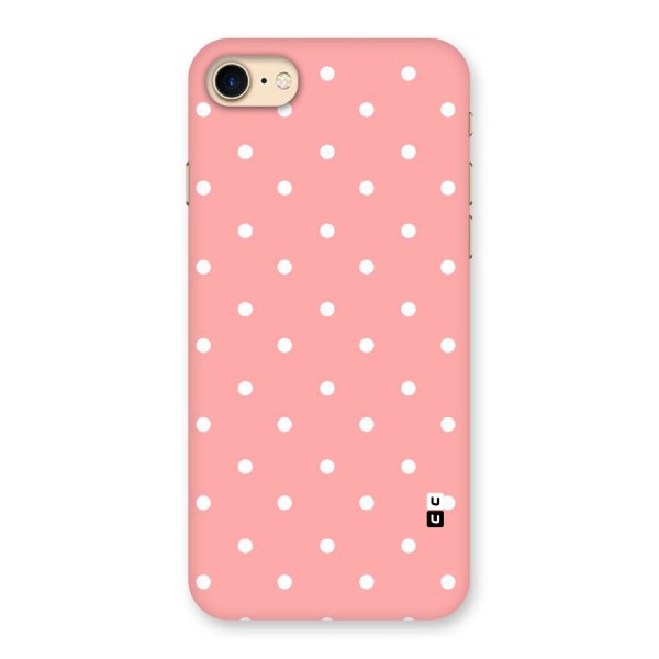 Peach Polka Pattern Back Case for iPhone 7