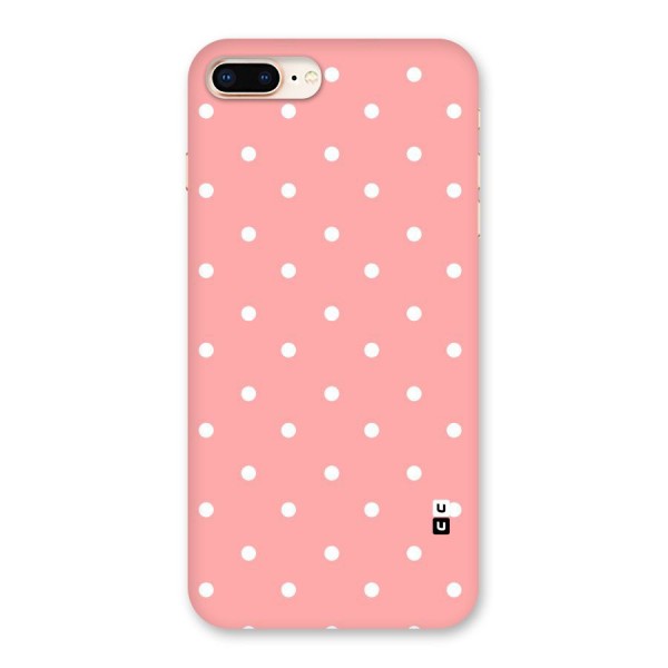 Peach Polka Pattern Back Case for iPhone 8 Plus