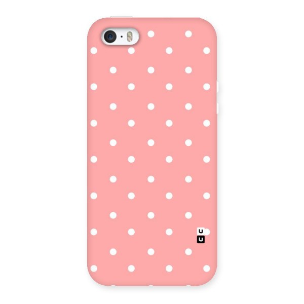Peach Polka Pattern Back Case for iPhone SE