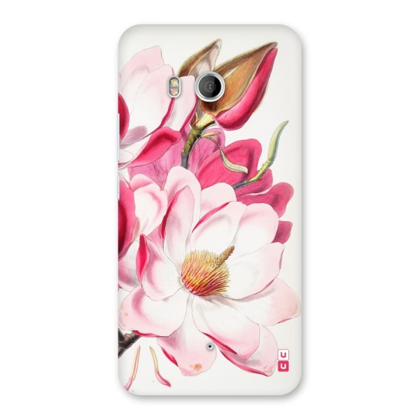 Pink Beautiful Flower Back Case for HTC U11