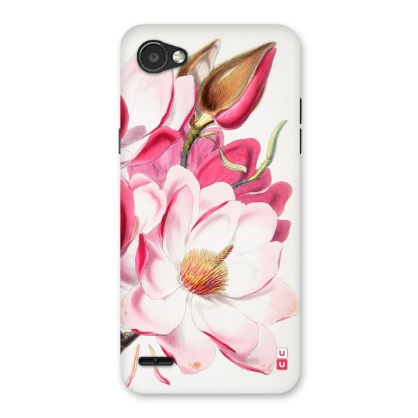 Pink Beautiful Flower Back Case for LG Q6
