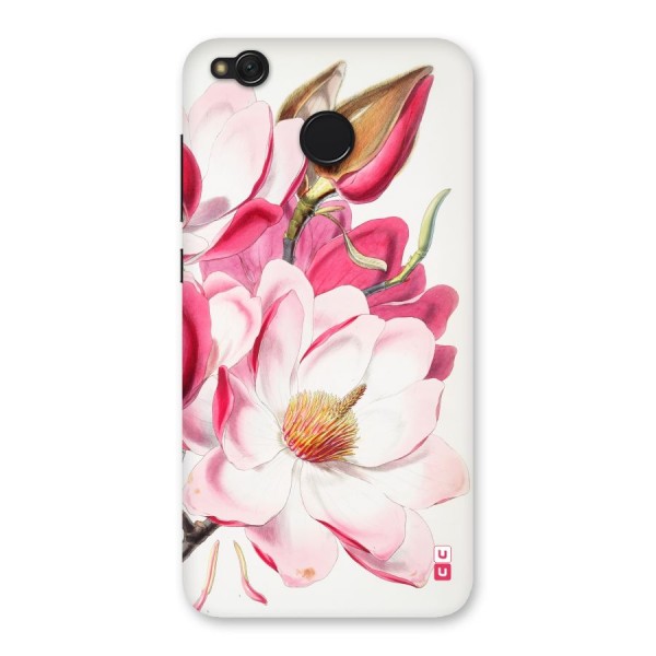 Pink Beautiful Flower Back Case for Redmi 4