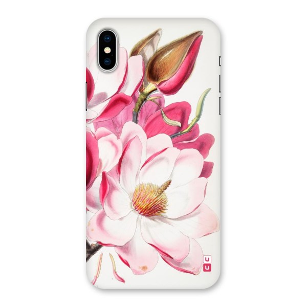 Pink Beautiful Flower Back Case for iPhone X
