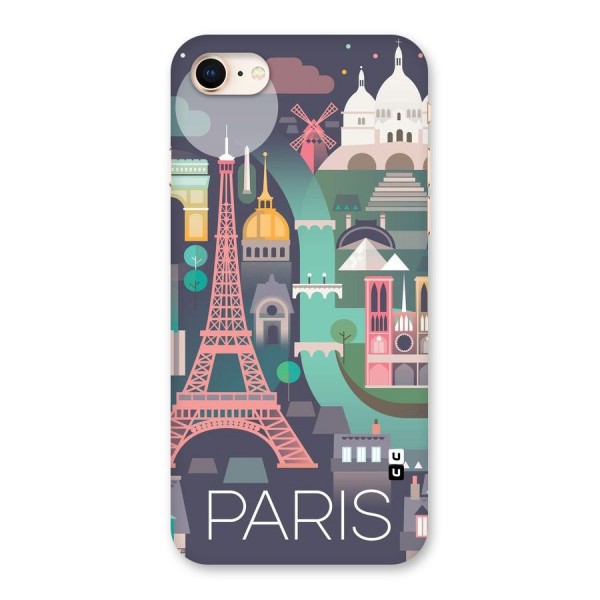 Pink Cute Tower Back Case for iPhone 8
