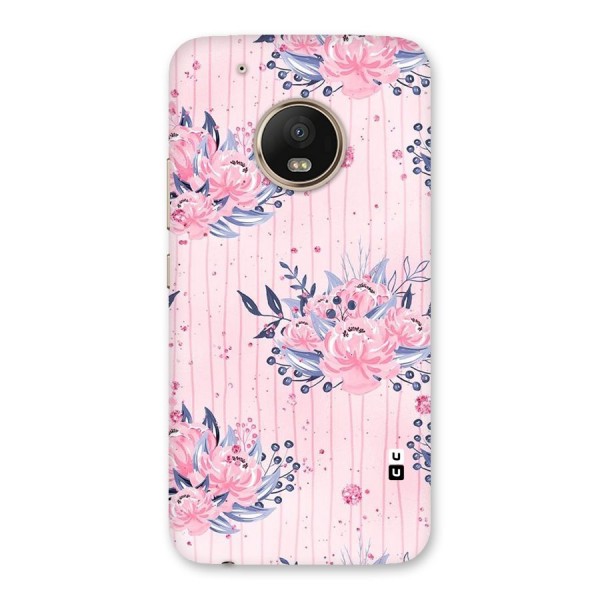 Pink Floral and Stripes Back Case for Moto G5 Plus