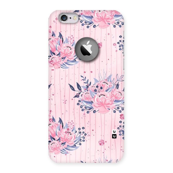 Pink Floral and Stripes Back Case for iPhone 6 Logo Cut