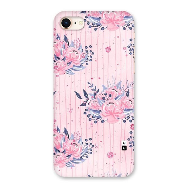 Pink Floral and Stripes Back Case for iPhone 8