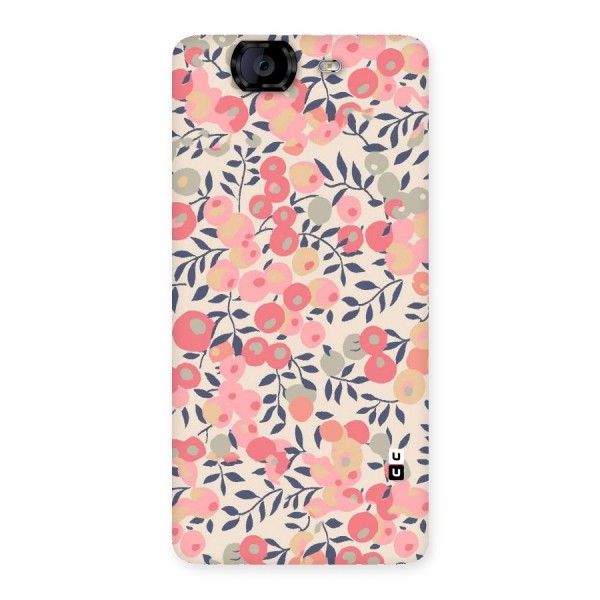 Pink Leaf Pattern Back Case for Canvas Knight A350