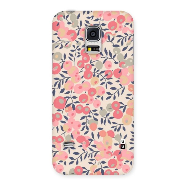 Pink Leaf Pattern Back Case for Galaxy S5 Mini