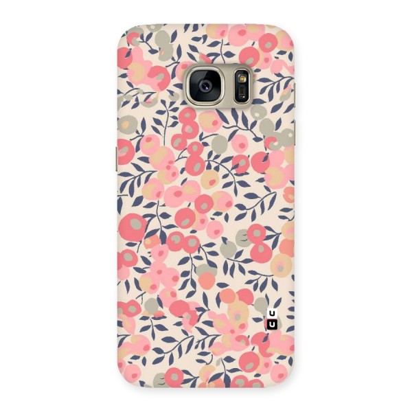 Pink Leaf Pattern Back Case for Galaxy S7