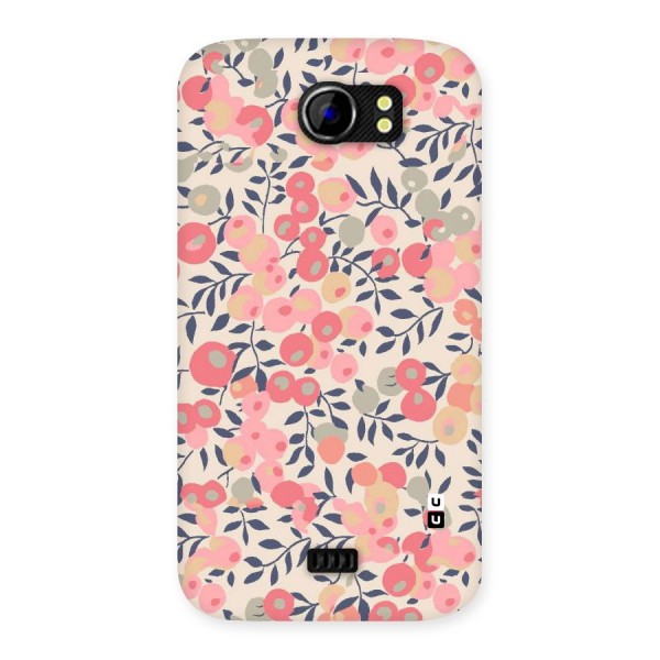 Pink Leaf Pattern Back Case for Micromax Canvas 2 A110