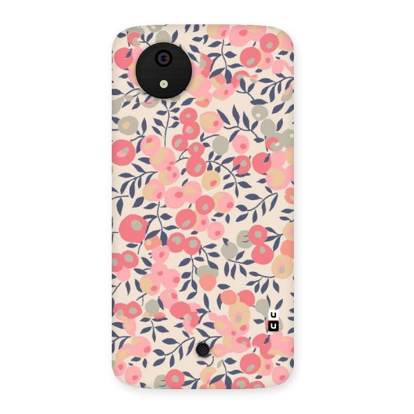 Pink Leaf Pattern Back Case for Micromax Canvas A1