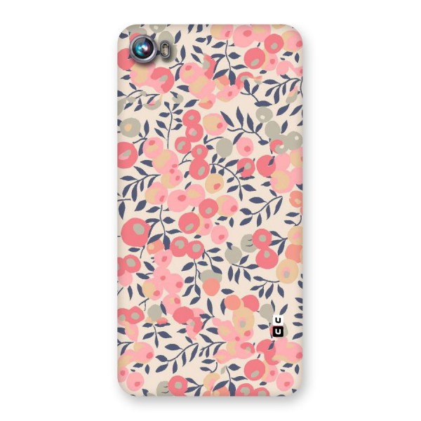 Pink Leaf Pattern Back Case for Micromax Canvas Fire 4 A107