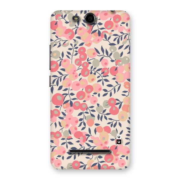 Pink Leaf Pattern Back Case for Micromax Canvas Juice 3 Q392