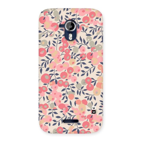 Pink Leaf Pattern Back Case for Micromax Canvas Magnus A117