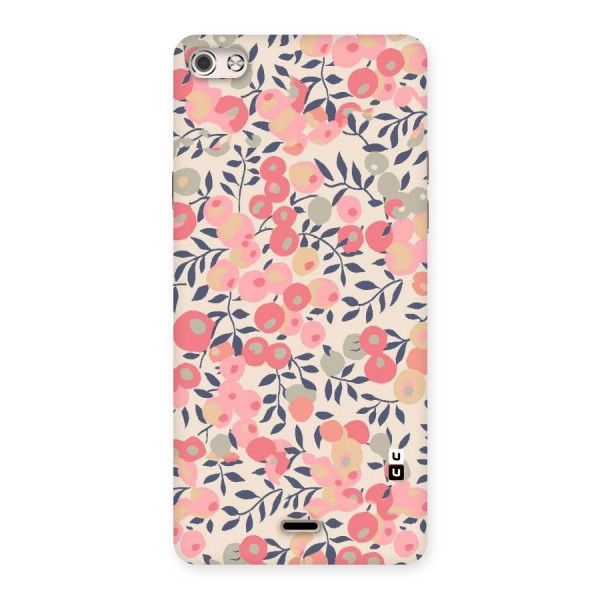Pink Leaf Pattern Back Case for Micromax Canvas Silver 5