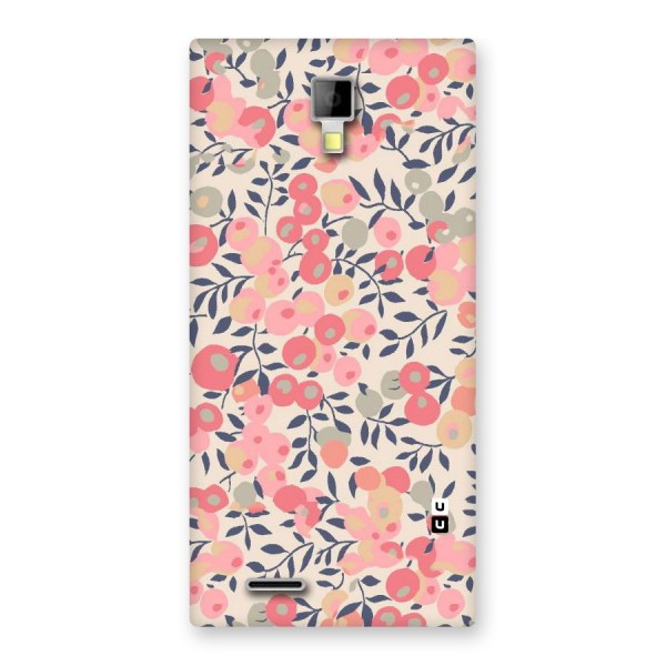 Pink Leaf Pattern Back Case for Micromax Canvas Xpress A99