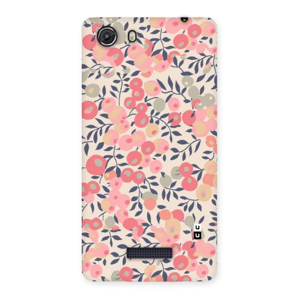 Pink Leaf Pattern Back Case for Micromax Unite 3