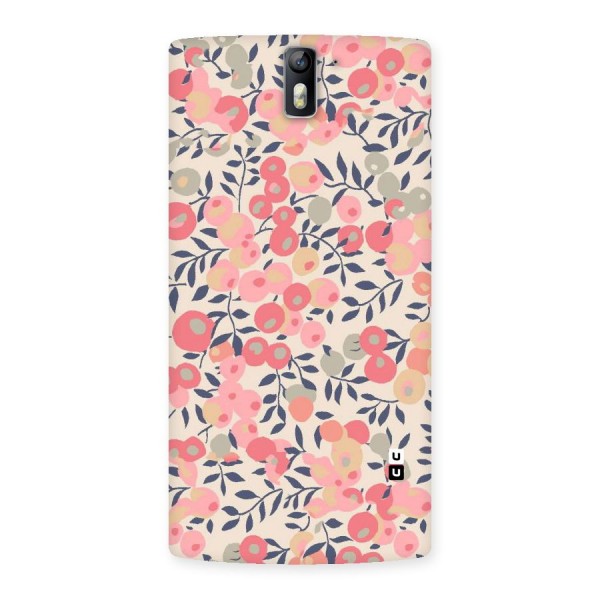 Pink Leaf Pattern Back Case for One Plus One