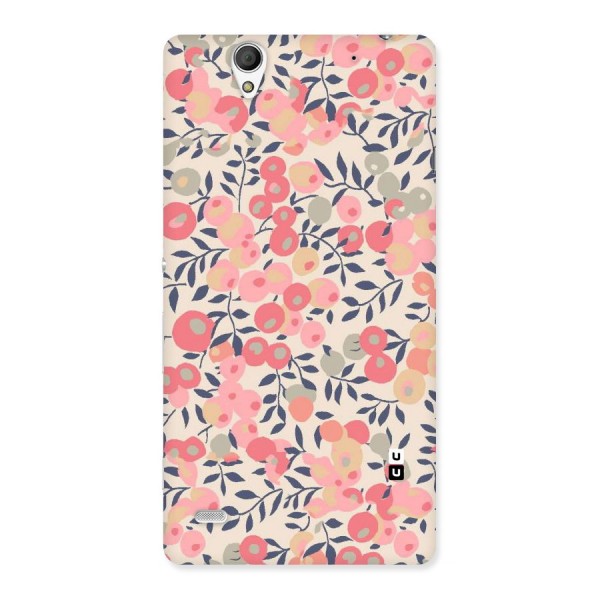 Pink Leaf Pattern Back Case for Sony Xperia C4
