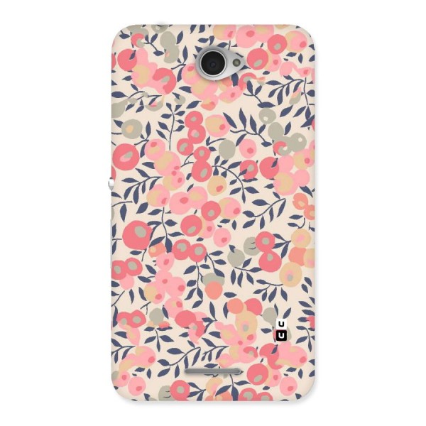 Pink Leaf Pattern Back Case for Sony Xperia E4