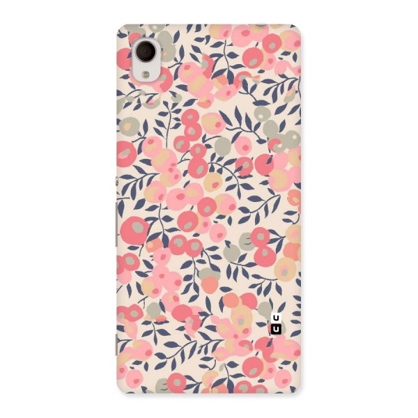 Pink Leaf Pattern Back Case for Sony Xperia M4