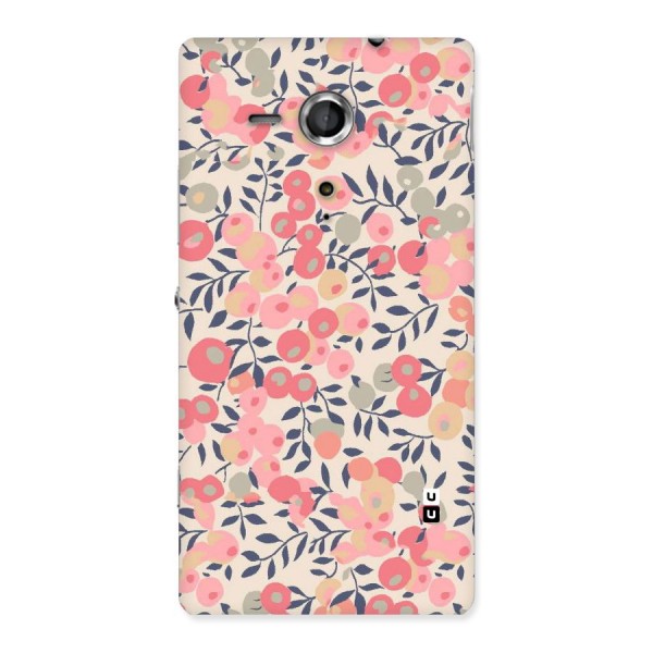 Pink Leaf Pattern Back Case for Sony Xperia SP