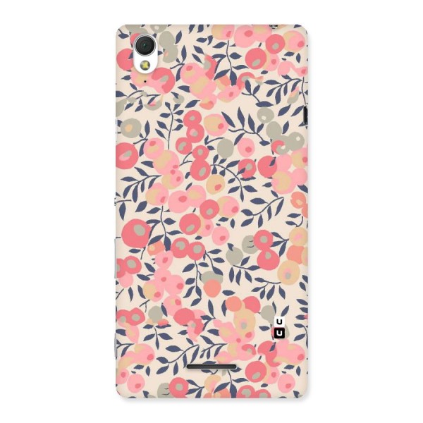 Pink Leaf Pattern Back Case for Sony Xperia T3