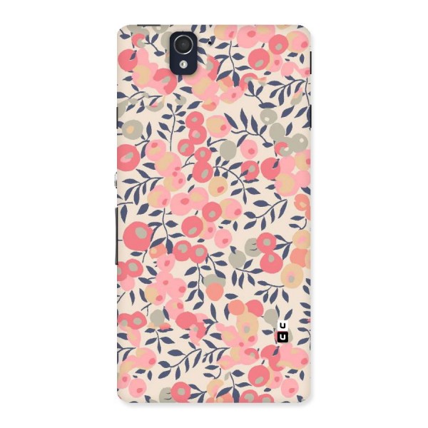Pink Leaf Pattern Back Case for Sony Xperia Z