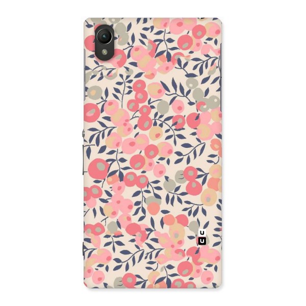 Pink Leaf Pattern Back Case for Sony Xperia Z1