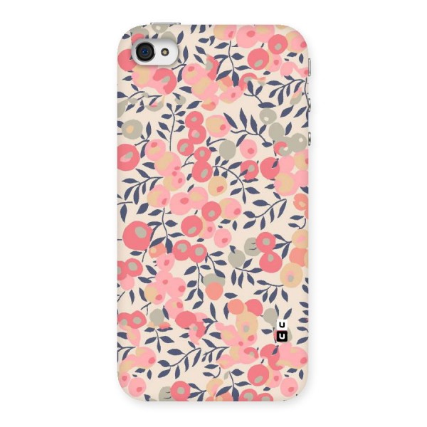 Pink Leaf Pattern Back Case for iPhone 4 4s