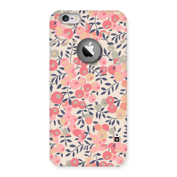 Pink Leaf Pattern Back Case for iPhone 6 Logo Cut