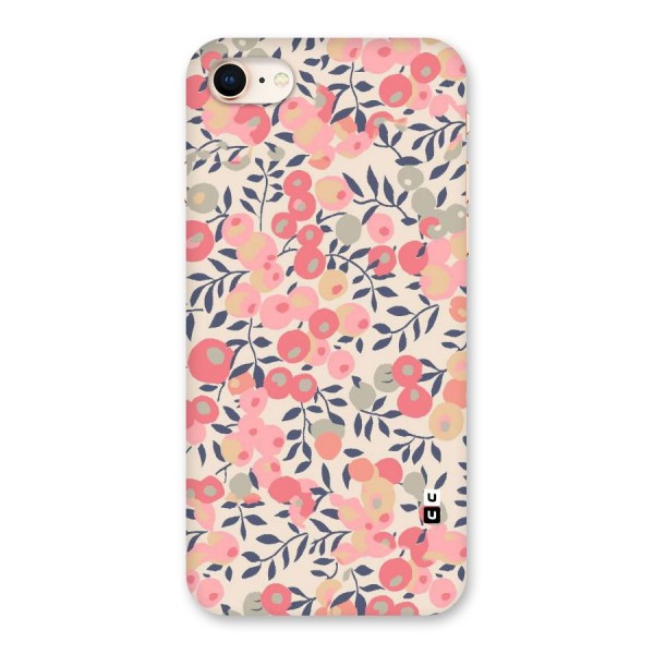 Pink Leaf Pattern Back Case for iPhone 8