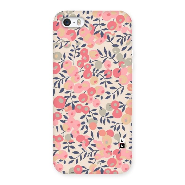 Pink Leaf Pattern Back Case for iPhone SE