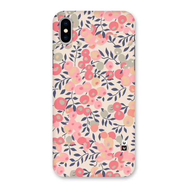 Pink Leaf Pattern Back Case for iPhone X