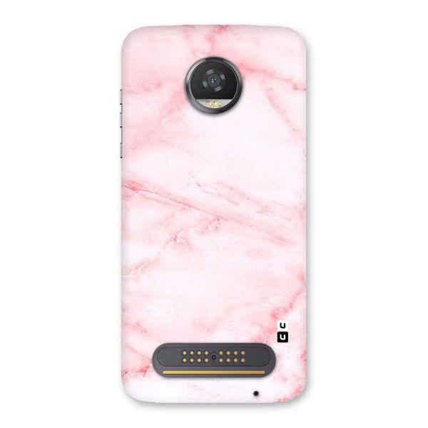 Pink Marble Print Back Case for Moto Z2 Play