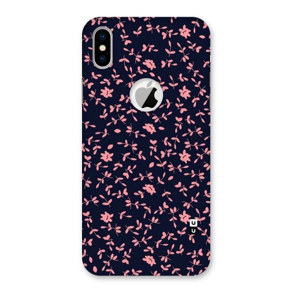 Pink Plant Design Back Case for iPhone XS Logo Cut