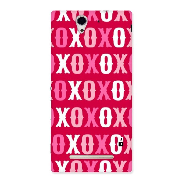 Pink White Xoxo Back Case for Sony Xperia C3