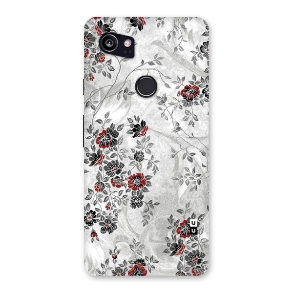 Pleasing Grey Floral Back Case for Google Pixel 2 XL